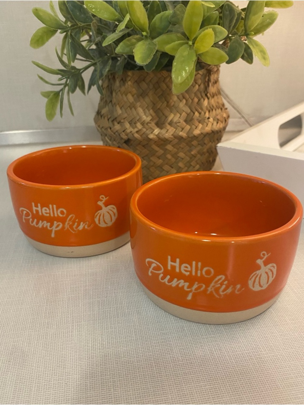 Threshold Orange 'Hello Pumpkin' Ceramic Ramekin Set